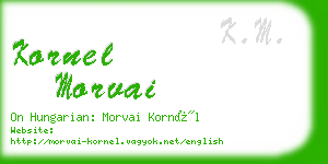 kornel morvai business card